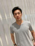 宾色短袖t恤男莫代尔冰丝纯白色打底衫半袖黑白V领夏季半袖鸡心领体恤 V领白 V领灰(双件) L 【115-130斤】 实拍图