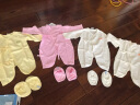 贝贝怡【官方发售】婴儿衣服新生儿连体衣系带绑带哈衣婴儿内衣 黄色L477（夏季薄款） 新生儿/身高52cm 实拍图
