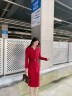 佰蓝娇2023春秋季女装新款时尚洋气质修身显瘦小个子长袖连衣裙包臀裙子 红色 XL 晒单实拍图