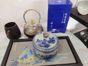 来尊景德镇仿古手绘茶叶罐青花千里江山中式陶瓷普洱茶盒茶罐茶道配件 老陶泥茶叶罐【千里江山】简装 实拍图