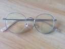 蔡司（ZEISS）镜片近视眼镜框男钛架防蓝光辐射眼镜女配眼镜有度数金边多边形 银色（时尚圆框） 实拍图