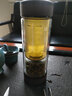 茶之恋999纯银杯创意双层玻璃水杯便携过滤高档茶水分离茶杯生日礼物 钛晶版咖啡色（莲花银饰） 实拍图