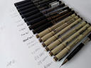 吴竹针管笔水彩防水勾线笔棕色灰色动漫绘画笔套装设计美术绘图线稿描边描线建筑速写漫画笔手绘用 黑色全套 ( 9支 ) 实拍图