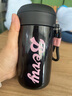 ZIPPO塑料杯吸管杯高颜值夏季学生水杯女便携水壶简约喝水杯子茶杯礼物 酷黑莓莓500ml 实拍图