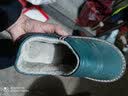 横折钩 真 牛皮拖鞋 秋冬季 保暖 棉包跟居家用地板男情侣 黑色 28 (适合40码-41码) 实拍图
