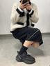 DAPHNE达芙妮水钻网面老爹鞋女2026夏季新款透气厚底增高运动休闲鞋 银色 跟高13cm 36 (230mm) 实拍图