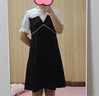 独束大码女装法式甜美重工假两件连衣裙夏季新款显瘦裙子22DS2314 静谧黑 XL 实拍图