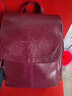 时光童话（SHIGUANGTONGHUA）  双肩包女韩版2023新款潮时尚书包软皮百搭大容量真皮质感防盗包 红色 实拍图