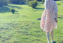 噢姆（AUM）【fafa裙】夏新款粉色减龄桑蚕丝提花连衣裙 粉色 M 晒单实拍图