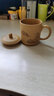名壶秋月 宜兴杯 紫砂盖杯 双线茶杯 紫砂礼品 许小亚手工雕刻 实拍图