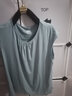 春织妈妈背心莫代尔短袖女夏季胸褶无袖中老年人宽松大码老人汗衫背心 海蓝(单件上衣) 3XL 145斤-165斤可穿 实拍图