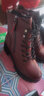 AI真皮烟筒靴女2025秋冬季新款女鞋短靴厚底马丁靴棉皮鞋加绒女靴子 棕色【加绒款】ZZM22397 37 实拍图