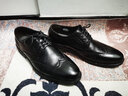 奥康官方男鞋 男士时尚英伦时尚商务正装皮鞋真皮舒适布洛克鞋婚鞋 黑色 41 255mm 实拍图