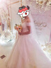 红妆饰佳 一字肩婚纱礼服2026新款小个子新娘气质主婚纱大拖尾齐地出门纱 浅香槟拖尾 M 实拍图