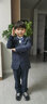 衣诺坊儿童西服套装花童男童演出服西服休闲主持人礼服 普灰6:西服 西裤 马甲 衬衫 配饰 120 （建议体重：33-42斤） 实拍图