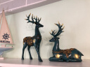 橡树庄园欧式创意麋鹿金色鹿摆件家居客厅电视柜摆设轻奢新婚礼物工艺品 161019蓝色鹿一对 实拍图