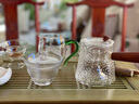 瓷牌茗茶具（cipaiming teaset）瓷牌茗 耐热玻璃茶壶煮茶器套装功夫茶具家用普洱泡茶壶蒸茶器 圆形锤纹侧把壶（9连送） 实拍图