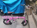 GOGOBIKE构构12寸男女式成人学生小型迷你便携超轻铝合金小轮折叠自行车 12寸铝仙子 公主粉 实拍图