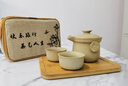 陶立方汝窑旅行茶具套装陶瓷飘逸杯组合功夫茶具快客杯整套茶具一壶两杯 一壶二杯汝窑飘逸套装-天青 实拍图