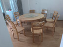 夜栖栖实木餐桌椅子全套组合长方形可折叠伸缩方圆两用吃饭家用客厅桌子 榉木色 1.38m 桌+8把餐椅 实拍图