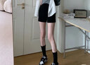 欧贝汐短裤女春夏春秋季新款高腰黑色显瘦百搭紧身弹力外穿a字阔腿热裤 黑色 L 实拍图