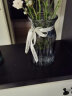 盛世泰堡 北欧玻璃花瓶插花瓶干花满天星仿真花水培植物容器小花瓶客厅装饰摆件 淡雅灰18cm 实拍图