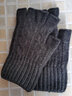 领迷风羊驼绒半指手套男士冬季保暖五指毛线针织漏指半截露指学生写字冬天骑行 深灰色 实拍图