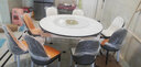 初屋 餐桌 岩板餐桌椅组合现代简约伸缩折叠圆桌家用小户型实木饭桌子 全白色-雪山白岩板-101皮椅 1.5m 一桌八椅 实拍图