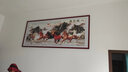 良品大师流水生财山水画办公室挂画中式客厅装饰画靠山图茶室字画风景壁画 八骏图A1 106*249cm宣纸+红木框（大气款） 实拍图
