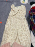 丹珠娜蕾丝连衣裙女装2024春季新款碎花裙温柔法式复古方领长裙子女早春 杏底黄花 L 实拍图