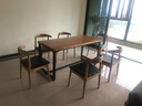 铁元帅餐桌椅组合现代简约小户型快餐厅客厅大板实木饭桌铁艺北欧餐桌 160*70*75桌面5公分+6张牛角椅 实拍图