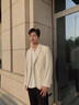 Fazeya恒源祥集团西装男防晒冰丝春夏薄款弹力白色单西外套休闲小西服 8833白色（夏季轻薄款） L (175)（建议120-140斤） 实拍图