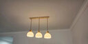 米族原木风三头餐厅吊灯日式简约现代饭厅餐桌创意温馨北欧实木灯具 原木色 3头长盘【54CM】白光 实拍图