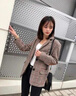 妍莉芬（yanlifen）小西装女外套女装2023秋季新款韩版复古格子休闲西服上衣毛呢外套 格子 M【建议90-100斤】 实拍图