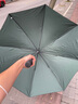 莫兰迪雨伞双层大号长柄半自动伞男士商务防风晴雨伞女双人防晒遮阳伞 墨绿色-8骨双层抗风暴 实拍图