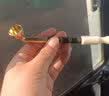 艾宝（abo） 复古传统黄铜旱烟袋锅子老式天然玉石嘴手工实木印花杆老人礼品 总长20cm-A款普通型 实拍图