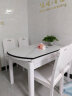 风之意 餐桌 北欧实木餐桌日式可折叠餐桌椅组合现代简约多功能家用饭桌FR-102 白色（加厚岩板） 一桌六椅 （1.2米） 实拍图