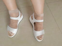 百丽尚熙凉鞋女夏夏季新款软底女鞋厚底时尚百搭学生轻便一字带鱼嘴凉拖鞋 白色 38 实拍图