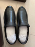 老人头男鞋春秋季商务休闲皮鞋男厚底防滑套脚中年爸爸鞋真皮加绒特大码 黑色加绒款 43 实拍图