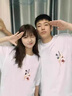 love legend情侣装夏天季短袖t恤新款宽松潮流一男一女学生上衣套装班服定制 胸前小图 白色 XL 男+女M 实拍图