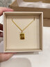 六福珠宝新年礼物 光影金足金巧克力小方牌黄金项链 计价 约7.04克 实拍图