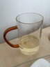 万佳臻 茶杯茶水分离杯玻璃带把泡茶杯大容量绿茶杯喝茶杯办公室水杯 厚底云雾杯|黄把|400ml 实拍图