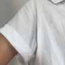 子牧棉麻2023夏装 女韩版百搭衬衫短袖宽松显瘦洋气小众设计感上衣2437 白色 M(建议110斤以内) 晒单实拍图