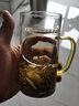 瓷牌茗茶具（cipaiming teaset）瓷牌茗 玻璃茶杯家用耐热透明玻璃杯子水杯带盖过滤办公室个人杯 《金色》月牙个人杯（无盖） 实拍图