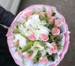 鹊缘情人节鲜花红玫瑰花同城配送女朋友老婆生日礼物花束全国送花上门 33朵红玫瑰百合花组合 晒单实拍图