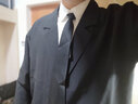巨楠 春夏季休闲西装男士痞帅宽松长袖西服套装大码单西韩版潮流外套 两件套(斜口袋上衣)+裤子 2XL (140-150斤) 实拍图