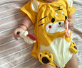 迪迪熊日记（DIDIXIONGRIJI）婴儿衣服夏季薄款短袖男女0-3个月6宝宝包屁三角哈衣纯棉爬服夏装 短袖三角小萌虎 80cm适合体重18-20斤内宝宝 实拍图