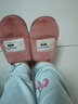 绚初棉拖鞋男士冬天保暖居家防滑毛绒软底室内情侣半包跟棉拖女 字母 皮红 40-41 (适合39-40码穿) 实拍图