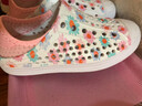 Skechers斯凯奇童鞋女童洞洞鞋沙滩鞋夏季一脚套印花透气儿童凉鞋302114L 【雏菊】白色/粉红色/WPK 28.5 实拍图