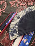 王星记扇子伴手礼中国风折扇古风非遗礼物女士丝绸绢扇折叠扇礼盒送老外 烟雨成蓝 6寸 实拍图